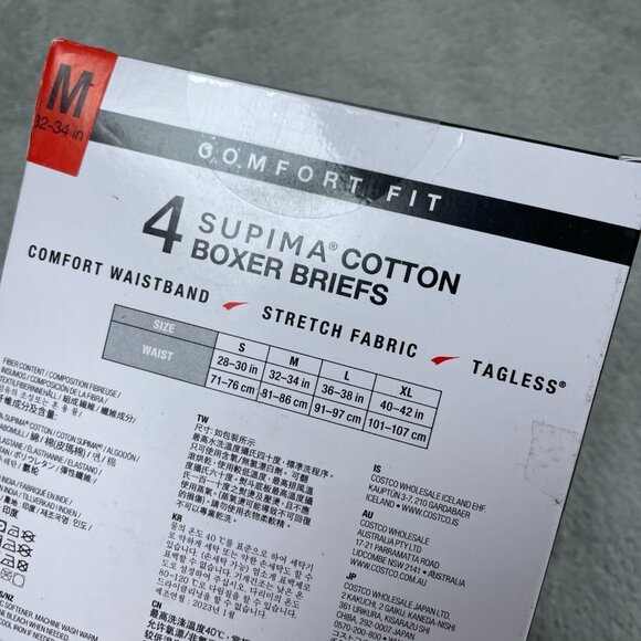 Kirkland Signature Supima Cotton Boxer Briefs 4-Pack  Comfort Fit Size M a1484 - Picture 2 of 4